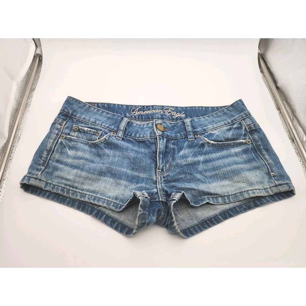 Vintage Y2K American Eagle Low Rise Micro Mini Denim Shorts 4 Beach Hottie Mall